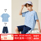 ASK JUNIOR兒童運動套裝2025夏季薄款男中大童短袖女童t恤短褲速干跑步套裝 天藍色速干套裝 160