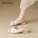 達芙妮（DAPHNE）露趾涼鞋女2025新款夏季外穿時尚高級感魚嘴涼拖絕美不累腳單鞋子 米色 37