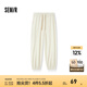 森馬（Semir）休閑褲女肌理束腳八分褲簡(jiǎn)約時(shí)尚夏小個(gè)子女士華夫格衛(wèi)褲百搭 奶白10501 L