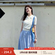 茵曼法式POLO領(lǐng)鏤空薄針織衫2025夏季女裝新款立體花朵短袖上衣 奶油白 M