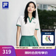 FILA斐樂女子短袖POLO衫2025夏季新款短款透氣翻領(lǐng)T恤運動上衣女 云白-WT M 165/84A/M
