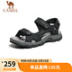 駱駝（CAMEL）魔術(shù)貼沙灘戶外徒步登山男士休閑涼鞋 GE12220536 黑色 42