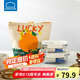樂扣樂扣（LOCK&LOCK）清新玻璃保鮮飯盒三件套(630ml*1+380ml*1+便當(dāng)包)LNG428S604白色