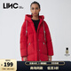 金羽杰羽絨服女中長款加厚款冬季新款羽絨面包服女休閑Y21603207 甜椒紅 S 適合130斤以下