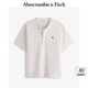 ABERCROMBIE & FITCH男裝25夏新款經典小麋鹿美式重磅寬松亨利領短袖T恤KI124-5188 奶油白 M (180/100A)