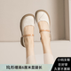 小碼女鞋323334瑪麗珍鞋女厚底內(nèi)增高粗跟圓頭復(fù)古淺口小皮鞋34碼 杏色【增高6cm】 32