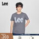Lee商場同款25春夏新品標(biāo)準(zhǔn)版圓領(lǐng)Logo印花男短袖T恤LMT0104103RX 鐵灰色 2XL