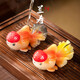 千居惠蘭壽金魚變色茶寵小擺件精品可養(yǎng)茶玩錦鯉小胖魚可愛茶臺裝飾茶桌 變色茶寵-蘭壽金魚