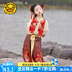 G.DUCKKIDS小黃鴨童裝哪吒衣服女童套裝夏季兒童漢服女孩短袖長(cháng)褲六一演出服 紅色套裝 130 7~8歲【120-130cm】cm