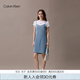 Calvin KleinJeans25早秋新款女士復(fù)古法式性感ck純棉吊帶牛仔連衣裙47C742G XDM-牛仔淺藍(lán) M