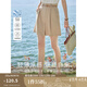 茵曼（INMAN）冰氧吧涼感輕薄休閑短褲女2025年夏季新款高腰顯瘦a字西裝褲子 淺卡其 28