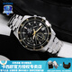 卡西歐（CASIO）【七夕禮物】男手表EDIFICE黑暗之心商務(wù)時尚送男友鋼帶電子表 EFV-540D-1A9魅影銀黑