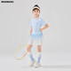 moonkids童裝女童冰絲速干百褶裙2025夏季新款兒童網(wǎng)球短裙涼感輕薄半身裙 18942藍(lán)色短袖+6126漸變?nèi)棺?140 cm