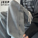 JEEP SPIRIT吉普牛仔褲男2025秋季寬松直筒闊腿褲子男生青少年男褲 淺藍(lán) XL