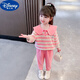 迪士尼（Disney）女童秋季套裝新款女寶寶衛衣套裝可愛(ài)學(xué)生長(cháng)袖長(cháng)褲兩件套 粉色套裝 110 建議身高100-110厘米