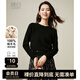 晚白【專享】100%羊毛寬松顯瘦毛衣女冬款時尚高級感洋氣針織打底衫 黑色 S