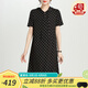 金菊春夏新款桑蠶絲真絲連帽設計波點(diǎn)提花半開(kāi)襟短袖女式連衣裙 提花波點(diǎn) 2XL (175/96A)