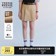 Teenie Weenie小熊女裝簡(jiǎn)約夏季休閑褲裙褲百褶學(xué)院風(fēng)時(shí)髦褲子女 卡其色 S (160)