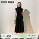 VEROMODA連衣裙2025夏季新款傘裙A擺小高領長裙小黑裙325261003 黑色 M