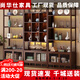 尚華仕實木博古架展示柜現(xiàn)代簡約新中式帶燈茶室茶柜茶具擺件收納置物架 3件組合【24宮格+隔柵】280長 包送貨上樓安裝