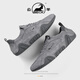 公羊高端男鞋2026新款一腳蹬懶人休閑運動(dòng)鞋男款真皮輕薄旅游鞋子潮鞋 灰色 【皮鞋碼】 41