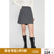 獨(dú)束大碼女裝秋季新款時(shí)尚通勤學(xué)院風(fēng)半身裙微胖高腰顯瘦A字短裙 雅灰 4XL (尺碼：6)