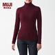 無(wú)印良品 MUJI 女式 羅紋 高領(lǐng)毛衣 BAG01A0A 長(zhǎng)袖針織衫 紫紅色 M