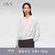 OVV【重磅真絲】2024春夏新款女裝22MM雙喬V領(lǐng)長袖襯衫 淺紫（凈色）15 M