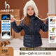 哈吉斯（HAZZYS）品牌童裝女童羽絨服冬新品防靜電保暖透氣連帽輕薄羽絨服 藏藍 155