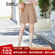 betu百圖女裝短褲女夏ins風(fēng)簡約多色休閑短褲女高腰闊腿褲短褲女2204T57 咖啡色 M