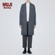 無印良品（MUJI）女式 羊毛混紡牦牛絨 長(zhǎng)開衫 長(zhǎng)袖針織衫 毛衣女裝上衣 BA1OEA3A 炭灰色 S(155/80A)