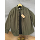 Shelley Jones日系復古軍綠色工裝襯衫男款春秋季潮牌休閑寬松純棉長(cháng)袖襯衣外套 軍綠色 【升級款】 XL [推薦120-140斤]