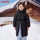 鴨鴨鴨鴨冬季兒童2025羽絨服女童中長(zhǎng)款洋氣加厚保暖新款外套 黑色 160