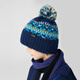卡蒙（Kenmont）兒童多巴胺彩色提花羊毛毛線(xiàn)帽可愛(ài)毛球加絨護耳針織帽6-9歲4457 藏青色 54-56cm