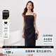尚都比拉夏季修身收腰顯瘦吊帶連衣裙中長款赫本風(fēng)裙子 黑色 L 