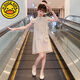 G.DUCKKIDS女童旗袍連衣裙夏裝2025新品兒童漢服中國(guó)風(fēng)女孩裙子夏季洋氣薄款 粉紅色 【送包包】 140 cm