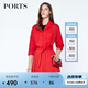 PORTS寶姿 新品 女裝簡約翻領(lǐng)中長款風(fēng)衣外套LN8T022HWB015 火焰紅-2 M (6)