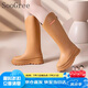 SooGree雨鞋女士成人高筒雨靴時(shí)尚防水防滑耐磨膠鞋厚底長(zhǎng)筒水鞋騎士雨靴