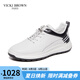 VICKI BROWN【VB男鞋】法國品牌商務休閑鞋時尚輕質男士皮鞋百搭舒適鞋子男 白黑 40