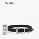 MO&Co.腰帶2025春新品搖滾鉚釘裝飾牛皮革時裝造型MBE1BLT004配飾 黑色 1個