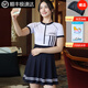 瀾濤游泳衣女士高級新款2025潛水服連體泡溫泉學(xué)生裙式顯瘦遮肚游泳衣 黑白色 3XL （128-140斤）