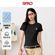SPAOSP短袖t恤女2025年夏季新款緊身圓領(lǐng)設(shè)計感修身衣服SPDX25AT01XY