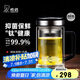 希諾抗菌玻璃杯雙層高檔車(chē)載辦公水杯男鈦杯帶手柄泡茶杯子X(jué)N-9005KT