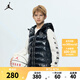 NIKE JORDAN 耐克AJ童裝男童羽絨馬甲冬季新款兒童保暖上衣 黑色金色 140 /68 【建議身高128-140cm】