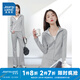 真維斯（Jeanswest）紫色休閑短外套2025春季新款空氣層立領(lǐng)開(kāi)衫溫柔上衣女JR 麻灰8041 160/84A/S