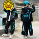 G.DUCKKIDS品牌童裝男童套裝春秋款兒童外套褲子兩件套男孩休閑中大童秋裝潮 藍色 140