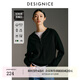 迪賽尼斯（DESIGNICE）2024年冬季新款通勤軟糯羊毛衫氣質(zhì)純色長袖連帽毛衣女 黑色 S