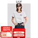 LILY2025夏新款含萊賽爾復(fù)古網(wǎng)球印花撞色圓領(lǐng)寬松休閑短袖T恤女 601白色 M