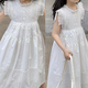 G.DUCKKIDS2025新款夏季女童白色蕾絲連衣裙甜美公主風(fēng)兒童裙子百搭時(shí)尚 白色裙子 120 cm