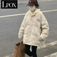 LPOX棉服女冬2025年面包服韓版寬松學(xué)生棒球服棉衣ins潮外套 米白色 M 建議100-120斤
